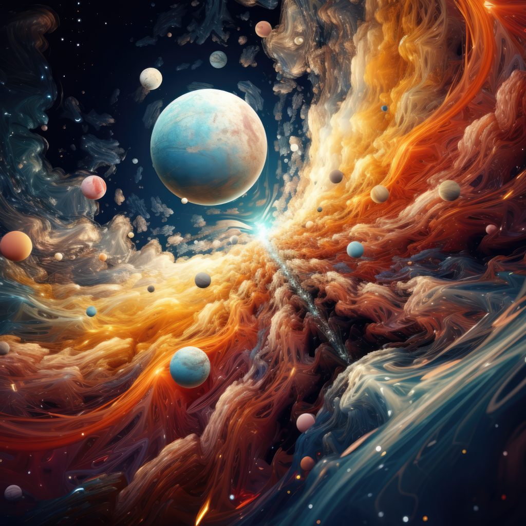 The universe and galaxy of planets 